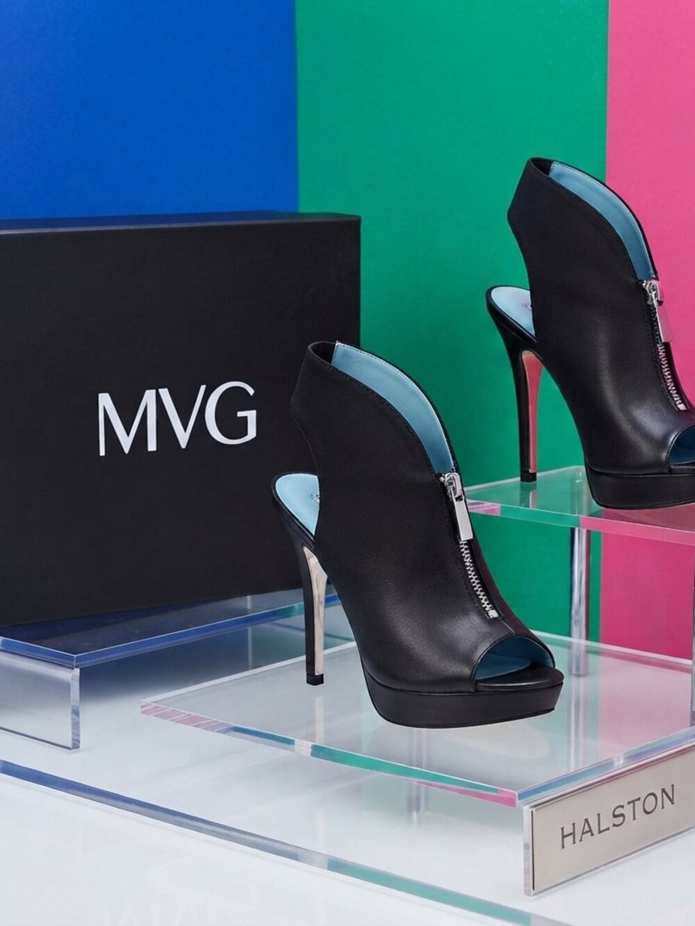RARE! Halston Open Toe Bootie